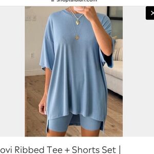 SOLD OUT Talulah Novi Ribbed Blue set tried on XL